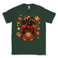 Sports Green christmas afro messy bun Classic Tee - texasbilliewilder