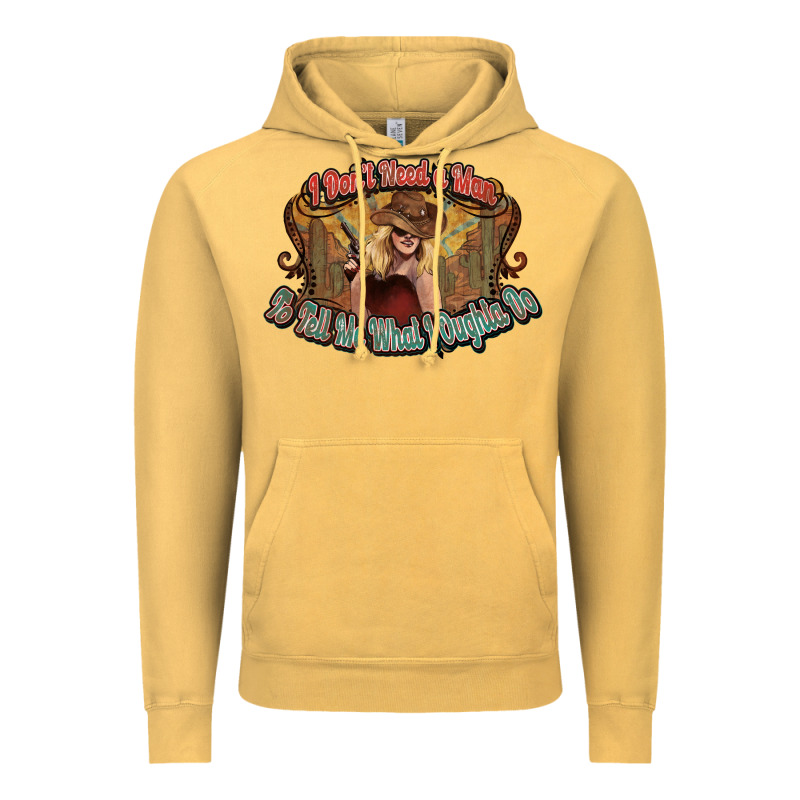 I Don't Need A Man Cowgirl Western Vintage Hoodie by HowdyJamesFarm | Teevron