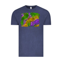 Vintage Denim Leopard Gemstone Mardi Gras Vintage Tee - RanaPortraitStore