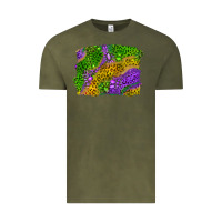 Vintage Olive Leopard Gemstone Mardi Gras Vintage Tee - RanaPortraitStore