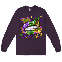 Plum mardi gras lip olivia Long Sleeve Tee - OliviaCreatesArt