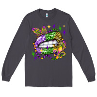 Smoke mardi gras lip olivia Long Sleeve Tee - OliviaCreatesArt