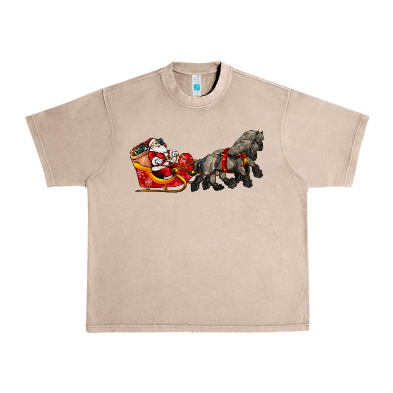 Santa Riding His Sleigh With Gifts Urban Heavy Tee by CowGirlArtShop | Teevron