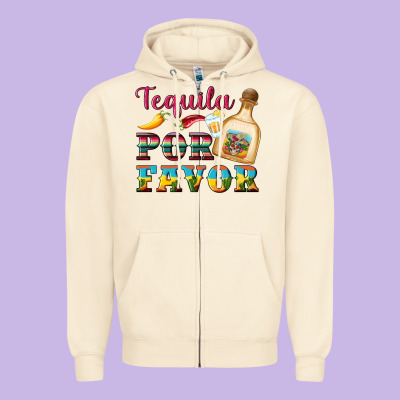 Mexican Tequila Por Favor Zipper Hoodie Designed By Artiststas