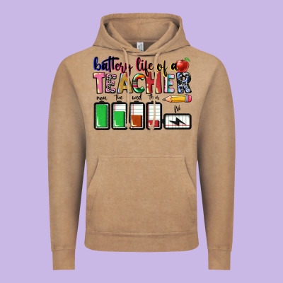 Battery Life Of Teacher Vintage Hoodie Designed By Cowgirlartshop
