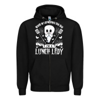 Black lunch lady halloween ghost cafeteria worker all hallows' eve t shirt Zipper Hoodie - trangStudio