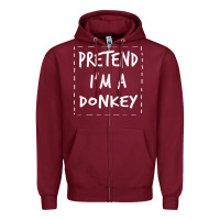 Pretend I M A Donkey Halloween Costume Zipper Hoodie | Teevron