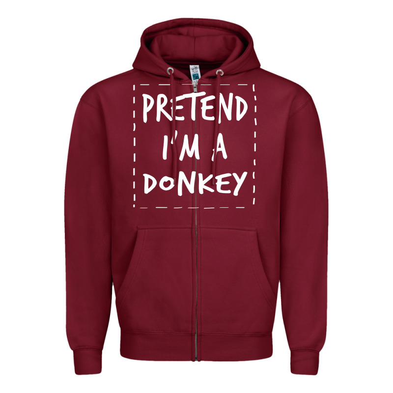 Pretend I M A Donkey Halloween Costume Zipper Hoodie by trangStudio | Teevron