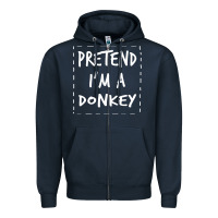 Navy pretend i m a donkey halloween costume Zipper Hoodie - trangStudio