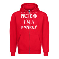 Red pretend i m a donkey halloween costume Zipper Hoodie - trangStudio