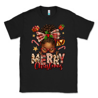 Black merry christmas afro messy bun Classic Tee - texasbilliewilder