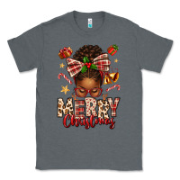 Charcoal Heather merry christmas afro messy bun Classic Tee - texasbilliewilder