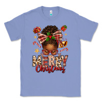 Colony Blue merry christmas afro messy bun Classic Tee - texasbilliewilder