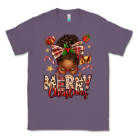 Lavender merry christmas afro messy bun Classic Tee - texasbilliewilder