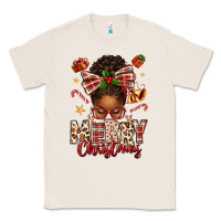 Natural merry christmas afro messy bun Classic Tee - texasbilliewilder