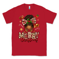 Red merry christmas afro messy bun Classic Tee - texasbilliewilder