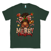 Sports Green merry christmas afro messy bun Classic Tee - texasbilliewilder