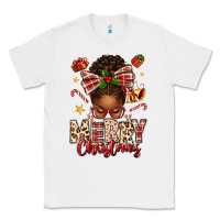 White merry christmas afro messy bun Classic Tee - texasbilliewilder