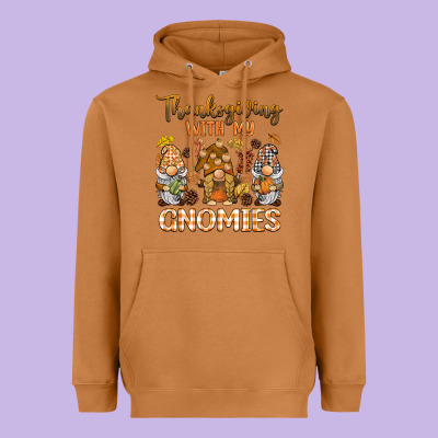 Thanksgiving With My  Gnomies Heavyweight Hoodie Designed By Barkaloodesign