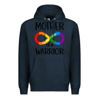 Navy Mother Of Warrior Premium Hoodie - CowhideDigitalArt
