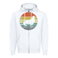 White Seal Lover Gifts Retro Vintage Sea Lion Animal Silhouette Zipper Hoodie - trangStudio