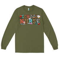 Army Green school nurse Long Sleeve Tee - OliviaCreatesArt