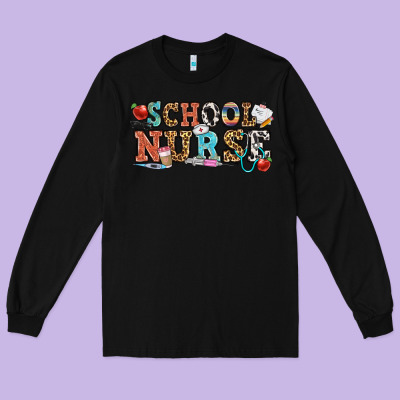 School Nurse Long Sleeve Tee Designed By Oliviacreatesart