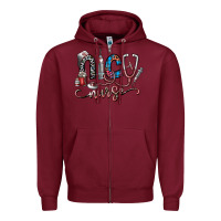 Burgundy nice nurse Zipper Hoodie - SublimationCraftShop