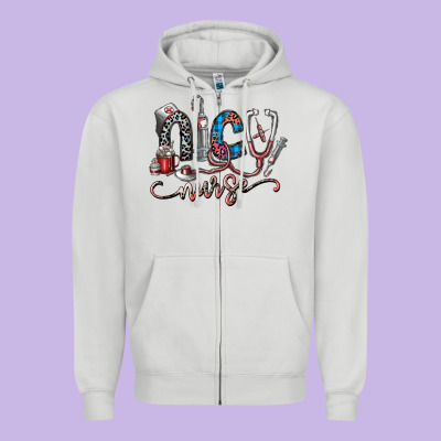 Nice Nurse Zipper Hoodie Designed By Sublimationcraftshop