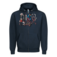 Navy nice nurse Zipper Hoodie - SublimationCraftShop