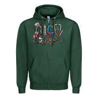 Sports Green nice nurse Zipper Hoodie - SublimationCraftShop