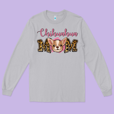 Chihuahua Mom Long Sleeve Tee Designed By Jasminsmagicworld