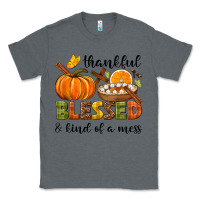 Charcoal Heather Thankful blessed and kind of a mess Classic Tee - NancyCooperArtShop