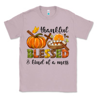 Lilac Thankful blessed and kind of a mess Classic Tee - NancyCooperArtShop