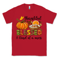 Red Thankful blessed and kind of a mess Classic Tee - NancyCooperArtShop