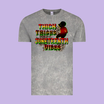 Thick Thighs Juneteenth Vibes Cowgirl Vintage Tee Designed By Cowgirlartshop