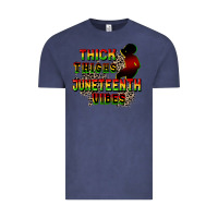 Vintage Denim thick thighs juneteenth vibes cowgirl Vintage Tee - CowGirlArtShop