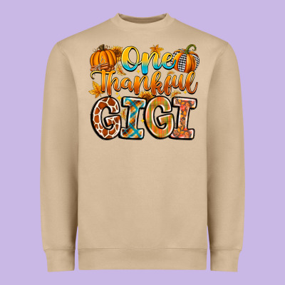 One Thankful Gigi Heavyweight Sweatshirt Designed By Cowhidedigitalart