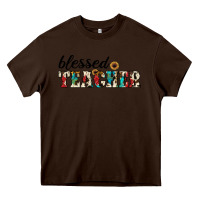Chocolate Brown blessed teacher Heavy Core Tee - JahusDesignShop
