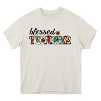 Cream blessed teacher Heavy Core Tee - JahusDesignShop