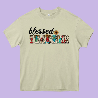 Blessed Teacher Heavy Core Tee Designed By Jahusdesignshop