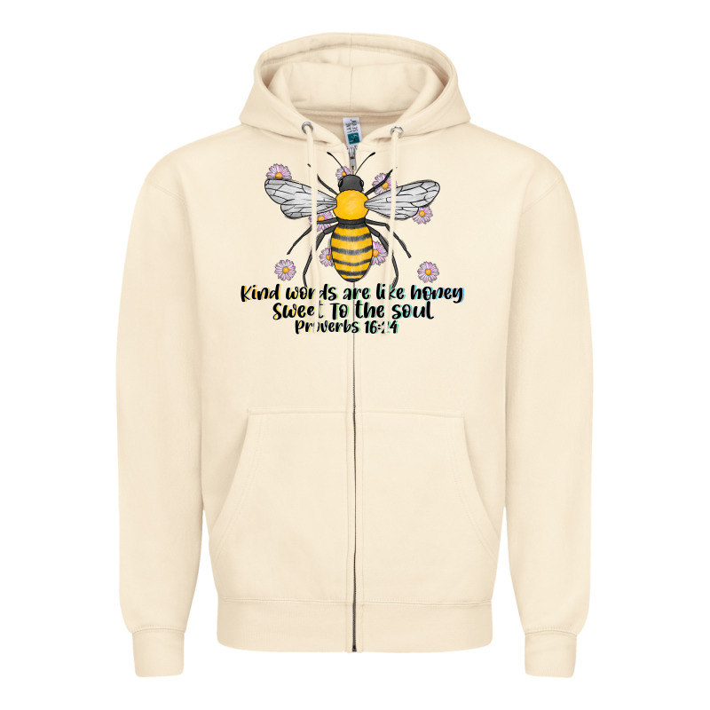 Kinda Words Are Like Honey Sweet To The Soul Zipper Hoodie by CowhideDigitalArt | Teevron