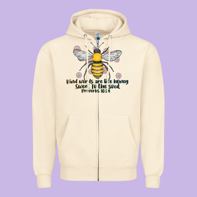 Kinda Words Are Like Honey Sweet To The Soul Zipper Hoodie Designed By Cowhidedigitalart