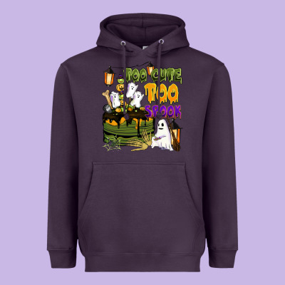 Too Cute Too Spook Heavyweight Hoodie Designed By Barkaloodesign