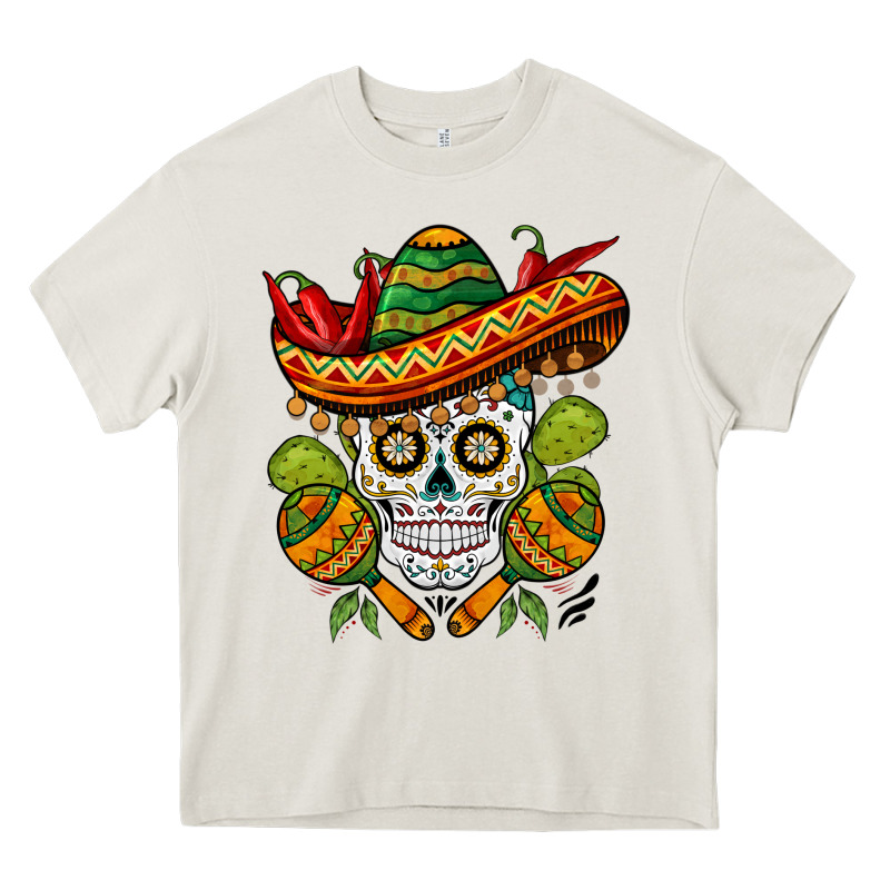 Sombrero Skull Heavy Core Tee by BarkalooDesign | Teevron