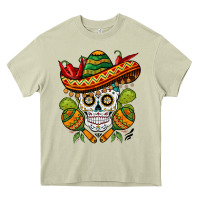 Mossy sombrero skull Heavy Core Tee - BarkalooDesign