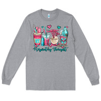 Heather Grey rt respiratory therapist coffee cups Long Sleeve Tee - OliviaCreatesArt