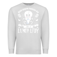 Dove Grey lunch lady halloween ghost cafeteria worker all hallows' eve t shirt Premium Sweatshirt - trangStudio