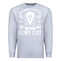 Heather Grey lunch lady halloween ghost cafeteria worker all hallows' eve t shirt Premium Sweatshirt - trangStudio