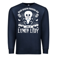 Navy lunch lady halloween ghost cafeteria worker all hallows' eve t shirt Premium Sweatshirt - trangStudio